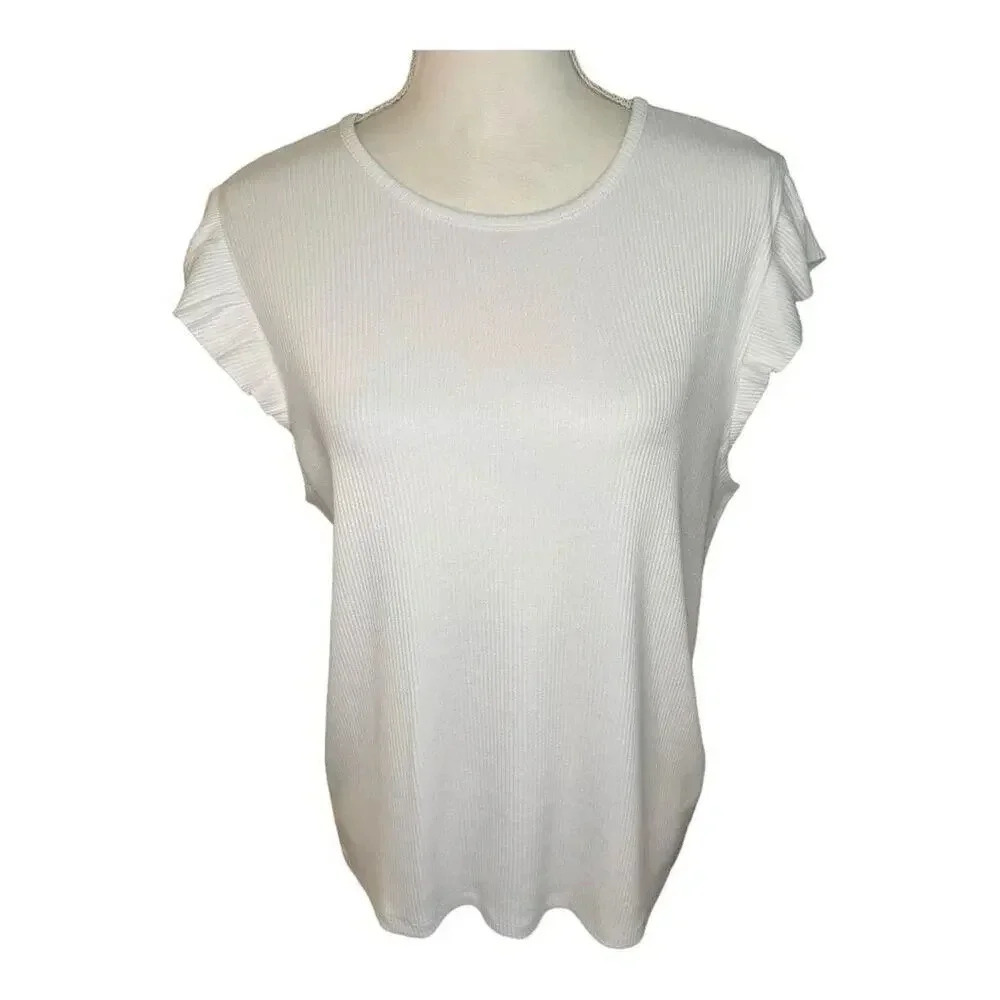 NEW J. Crew Women’s XL Ribbed ruffle tank top NWT